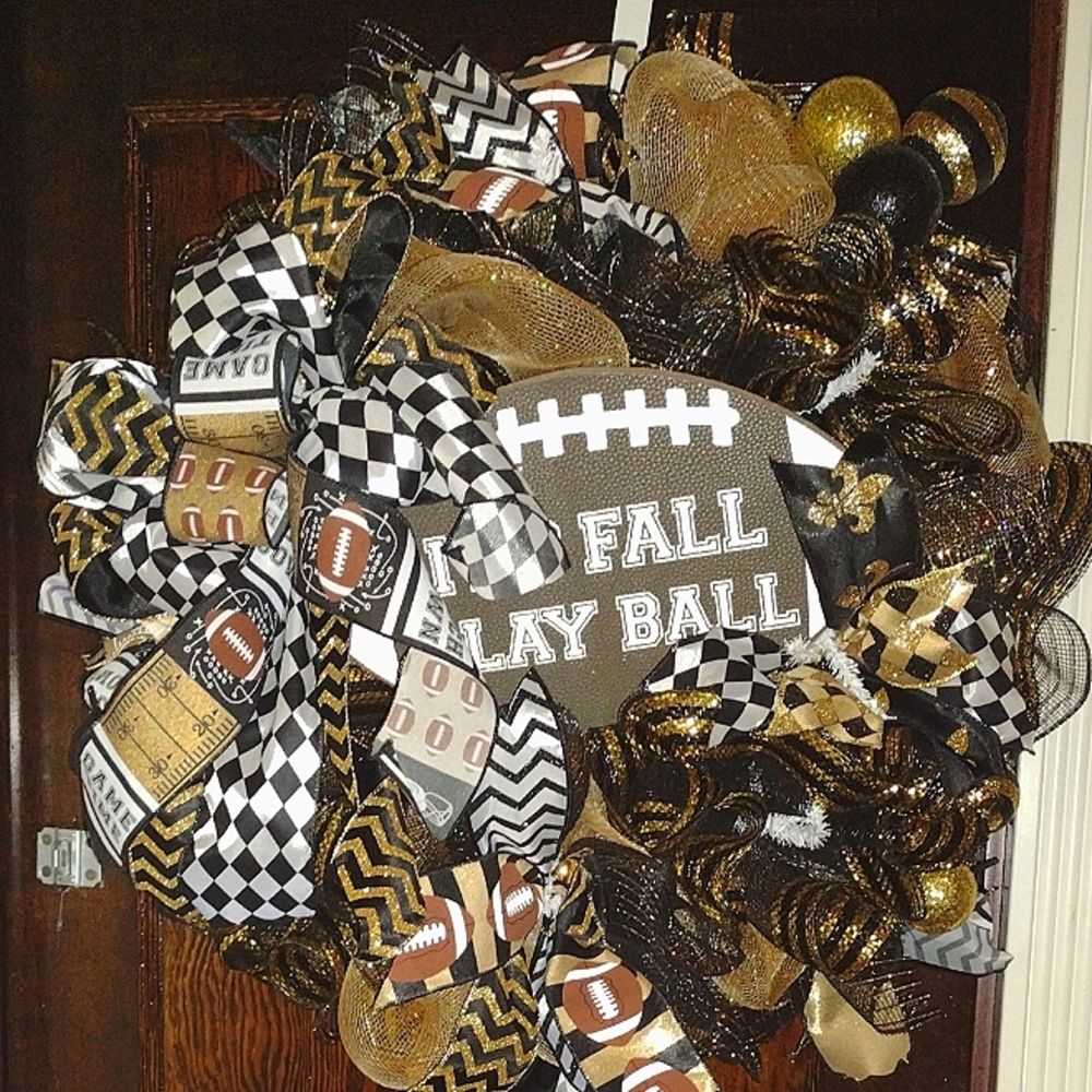 Handmade Mesh Saints Wreath